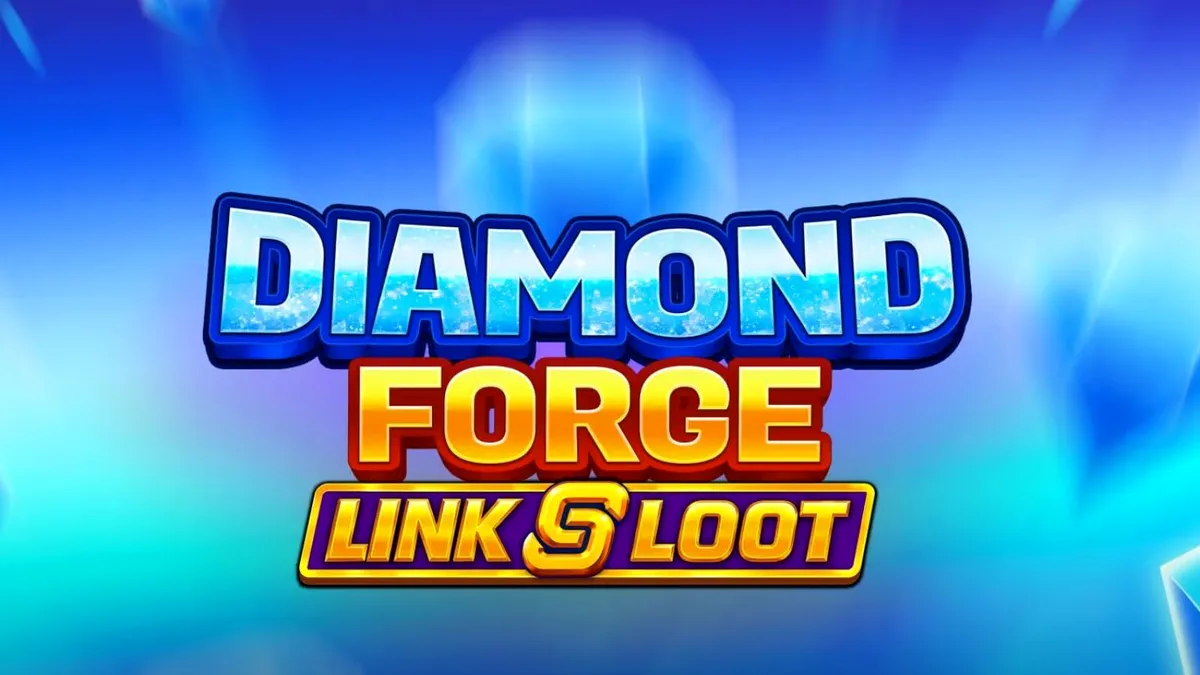 Tampilan visual slot Diamond Forge Link & Loot dengan simbol buah klasik dan berlian bersinar